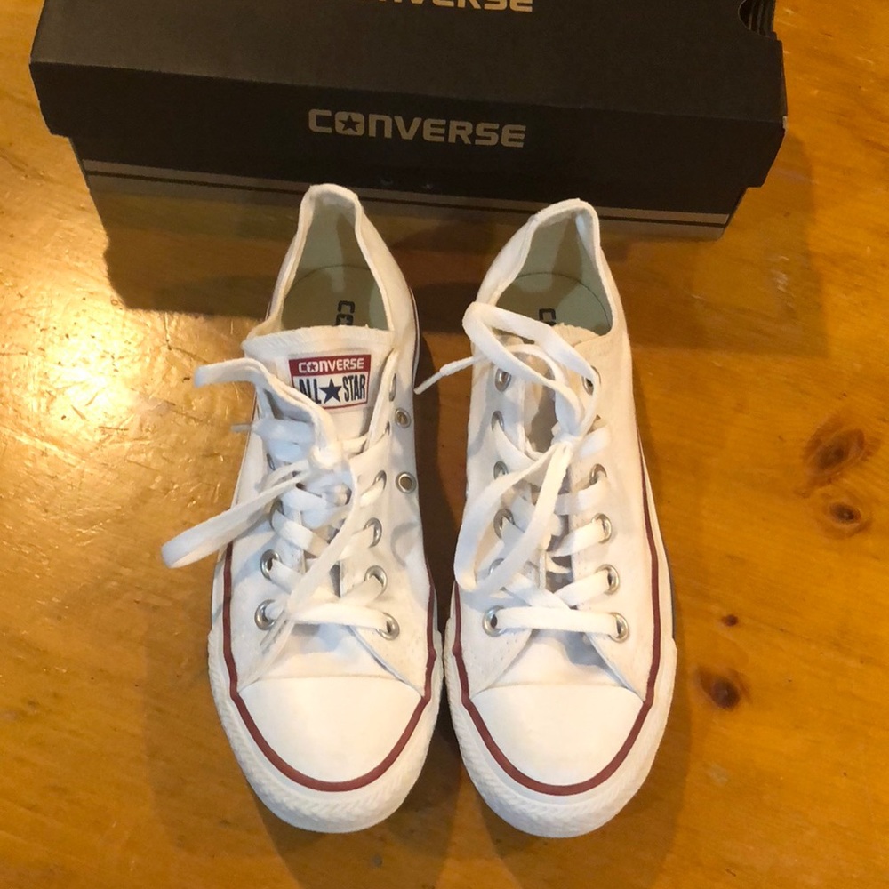 Converse white low top sneakers
